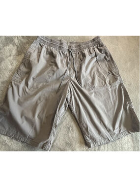 Jordan Men’s 40 Gray Ripstop Athletic Shorts Jumpman Logo Pockets Drawstring
